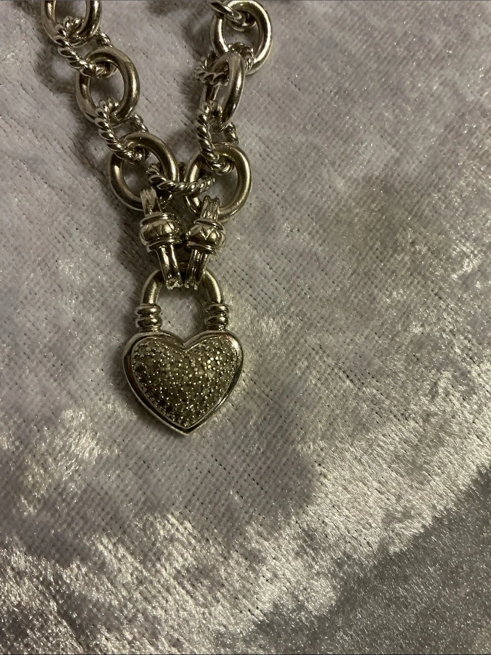 Sterling Silver Heart Padlock Bracelet